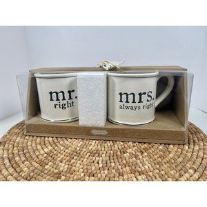 Mud Pie 'Mr Right & Mrs Always Right' Coffee Mug Newlyweds Wedding Engaged Gift